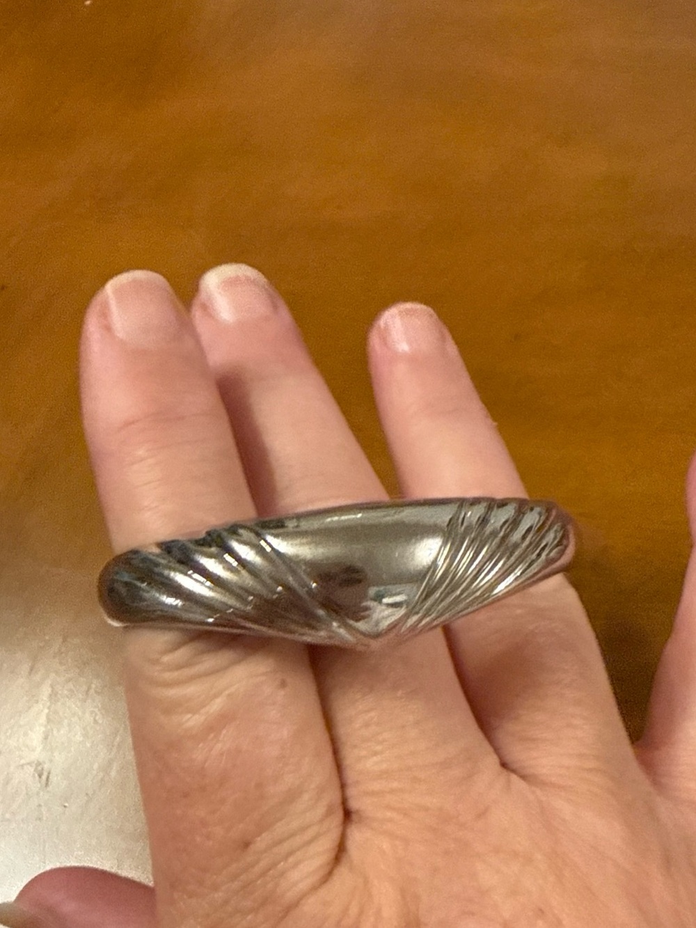 925 Sterling Silver Art Deco Style Cuff Bracelet- Small
